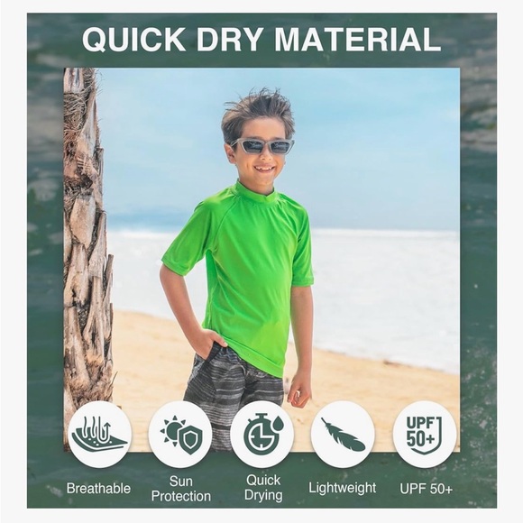 3T Green Short Sleeve Rashguard - Picture 4 of 4